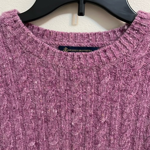 Brooks Brothers sweater top woman’s cable knit crew neck merino wool alpaca - Picture 4 of 10